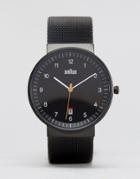 Braun Classic Leather Watch In Black - Black