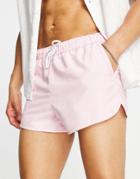 Asos Design Runner Swim Shorts In Pink