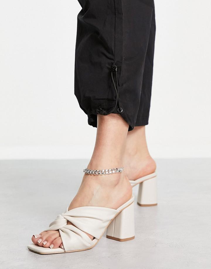 Office Manarolamule Block Heel Sandals In Off-white