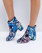 Asos Rainbow Sequin Ankle Boots - Multi