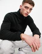 Jack & Jones Originals 1/4 Zip Fleece In Black