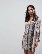 Morgan Mix N Match Floral Shift Dress-multi
