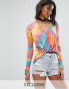 Rokoko Plunge Top In Tie-dye - Multi