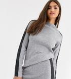 Micha Lounge High Neck Structured Sweater Coord With Side Stripe