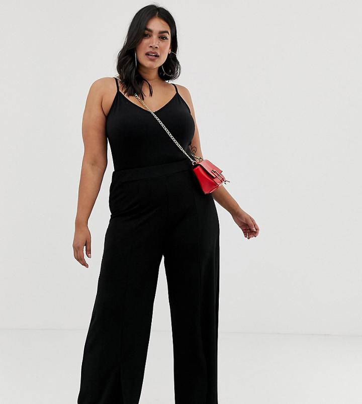 Pink Clove Tailored Pants With Split Front - Black