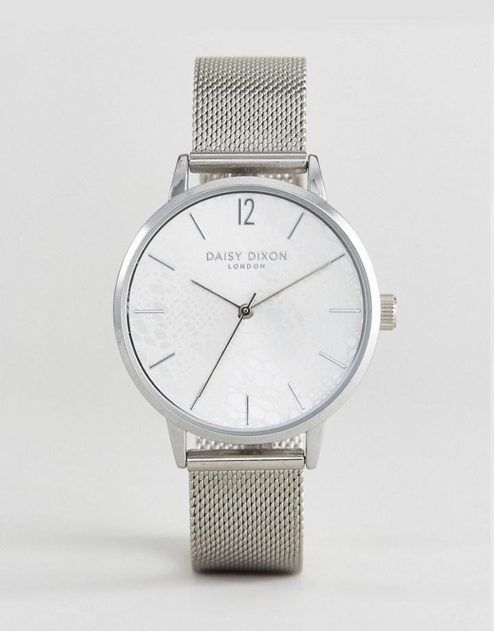 Daisy Dixon Mesh Watch In Silver - Silver