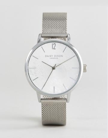 Daisy Dixon Mesh Watch In Silver - Silver
