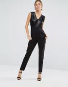 Closet Sequin Bodice Jumpsuit - Black