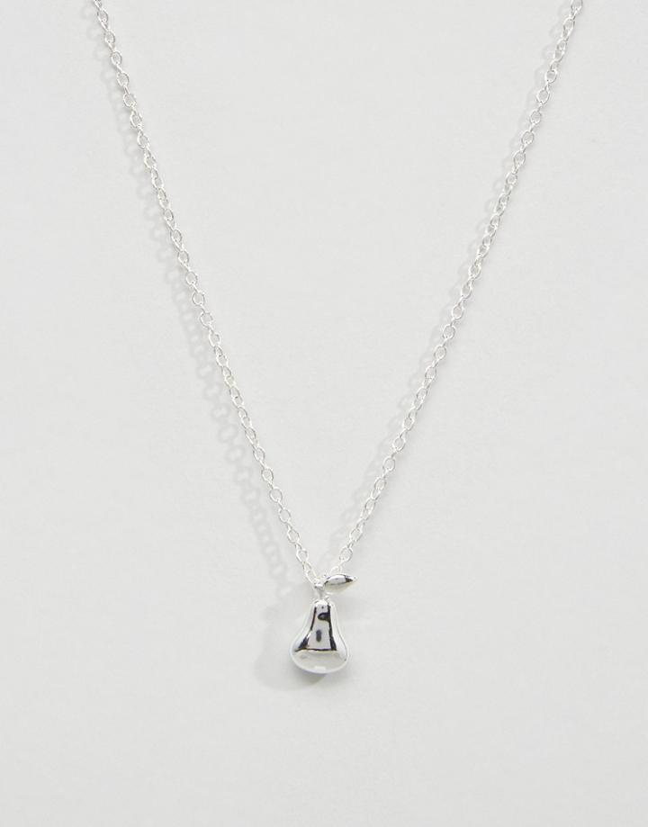 Asos Vintage Pear Drop Necklace - Silver