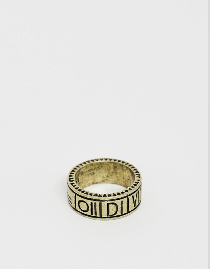 Icon Brand Gold Engraved Band Ring