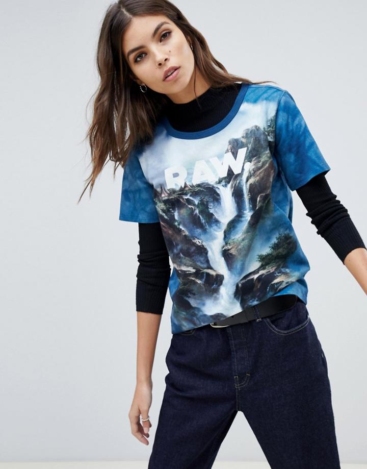 G-star X Jaden Smith Force Of Nature Organic Cotton Waterfall T-shirt - Blue
