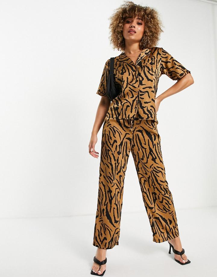 Ax Paris Short Sleeve Shirt In Print - Part Of A Set-neutral
