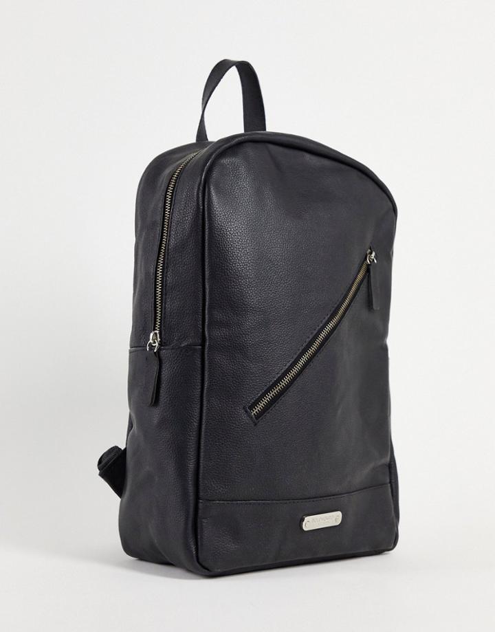 Bolongaro Trevor Matty Leather Backpack-black