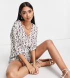 Fashion Union Exclusive Short Sleeve Beach Shirt In Wallpaper Floral - Part Of A Set-multi