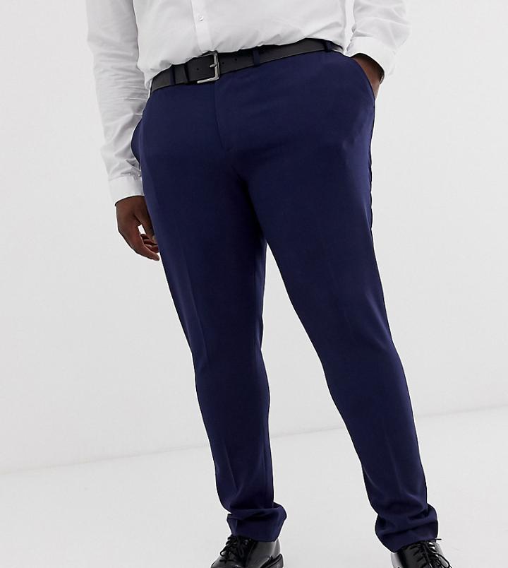 Asos Design Plus Super Skinny Smart Pants In Navy