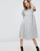 Asos Ultimate Midi Smock Dress - Gray
