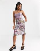 Zya Mesh Midi Skirt In Floral-multi