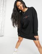 The Couture Club Archive Logo Oversized Long Sleeve T-shirt Dress-black
