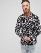 Allsaints Shirt With Animal Print In Black - Black