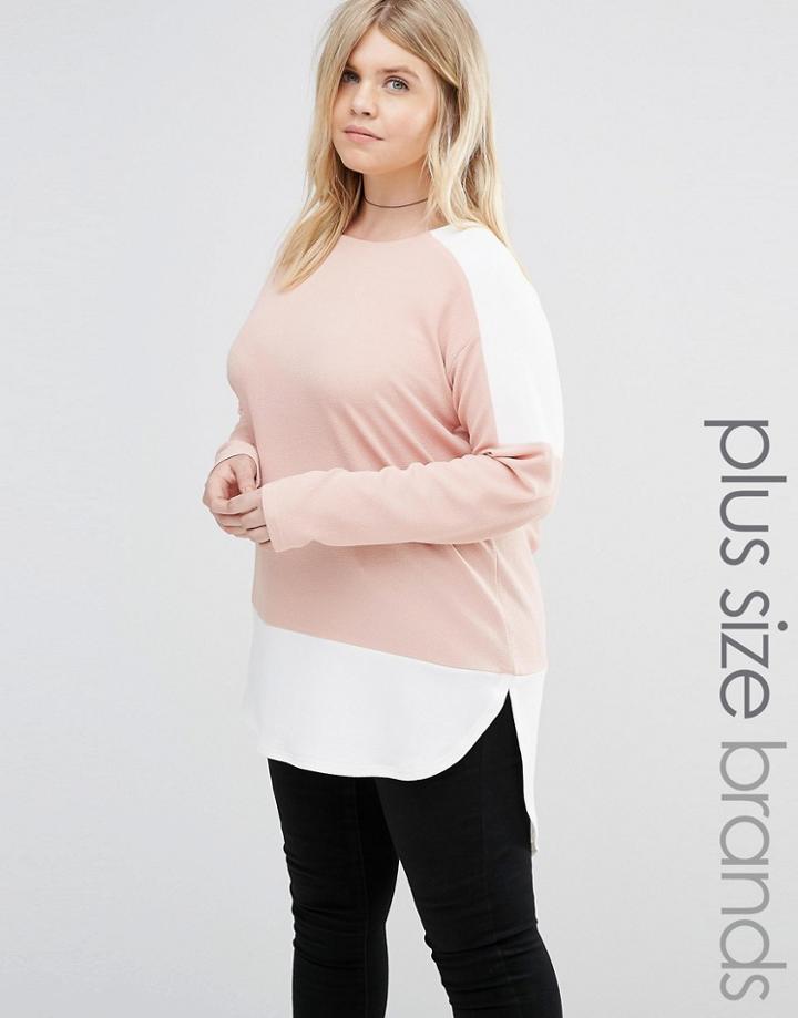 Ax Paris Plus Color Block Top - Blush