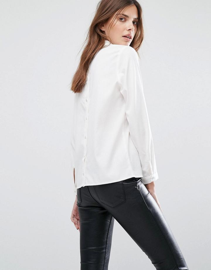 Selected Femme Button Back Shirt - White