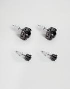 Asos Crystal Stud Earring Pack In Black And Gunmetal - Black