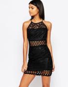 Daisy Street Dress With Cut Out Detail - Black