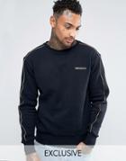 Ellesse Sweatshirt With Gold Piping - Black