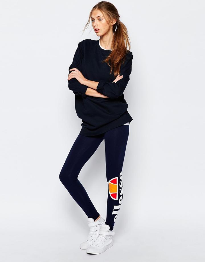 Ellesse Leggings With Side Logo - Navy