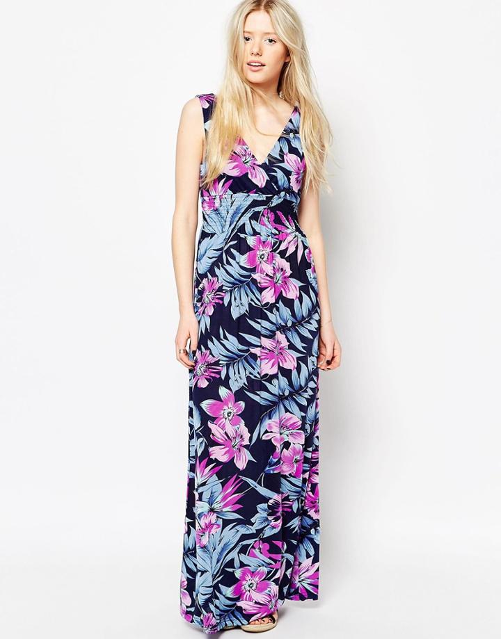 Jasmine Maxi Dress In Floral Leaf Print - Floral