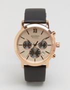 Sekonda Chronograph Brown Leather Watch With Gold Dial Exclusive To Asos - Brown
