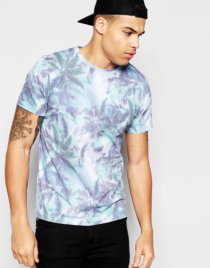 Another Influence Palm Print T-shirt - Blue