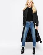 Brave Soul Belted Duster Jacket - Black