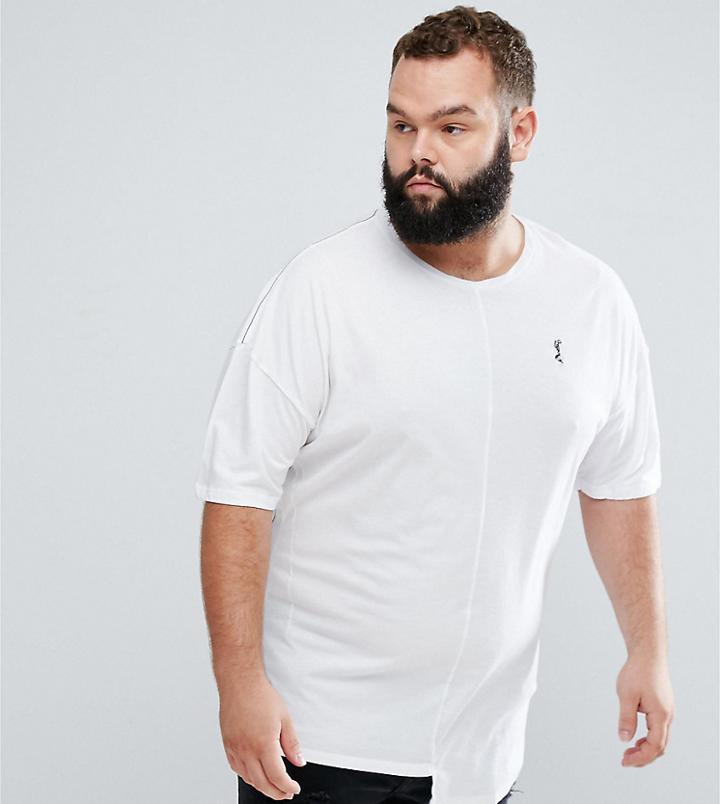 Religion Plus T-shirt With Asymmetric Hem - White