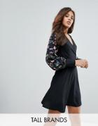 Vero Moda Tall Long Sleeve Wrap Dress - Black