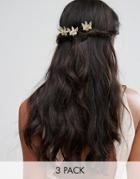 Johnny Loves Rosie Bridal Range Gold Leaf Hair Grips - Gold