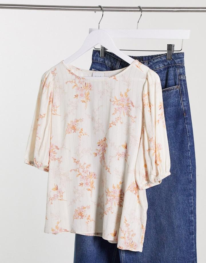 Vila Blouse In Floral Print-pink