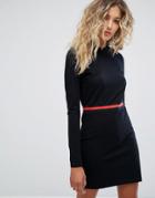 Noisy May Dress With Color Blocking Stripe - Black