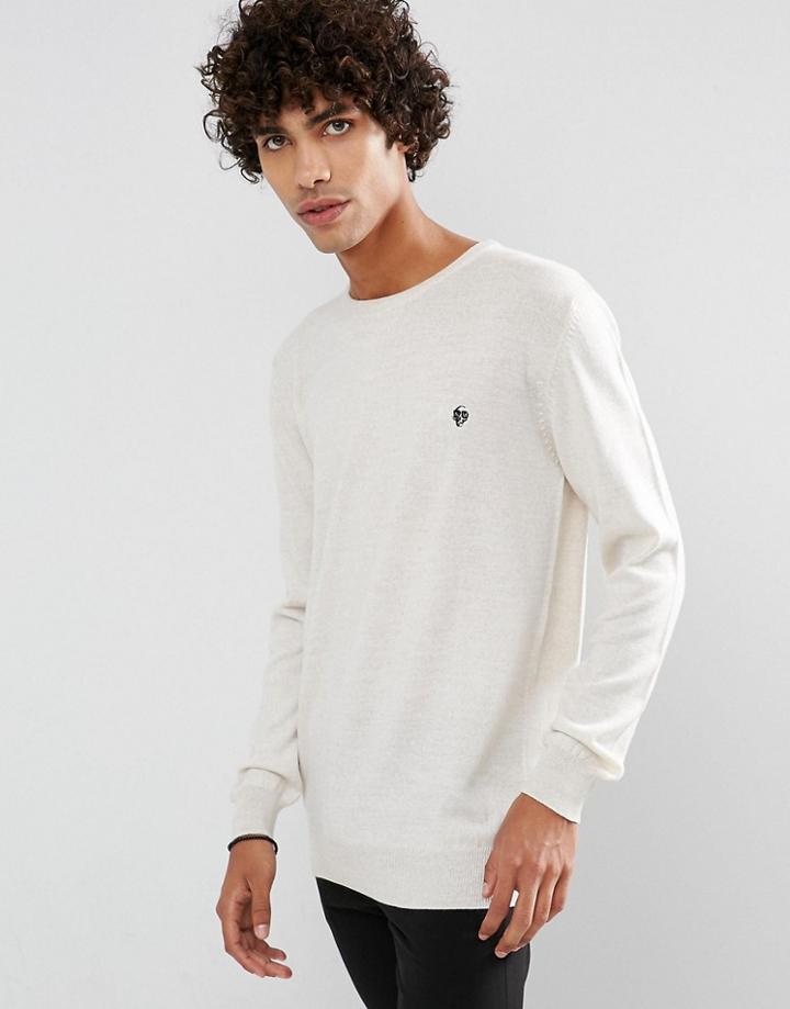 Noose & Monkey Cream Scoop Neck Sweater - Cream
