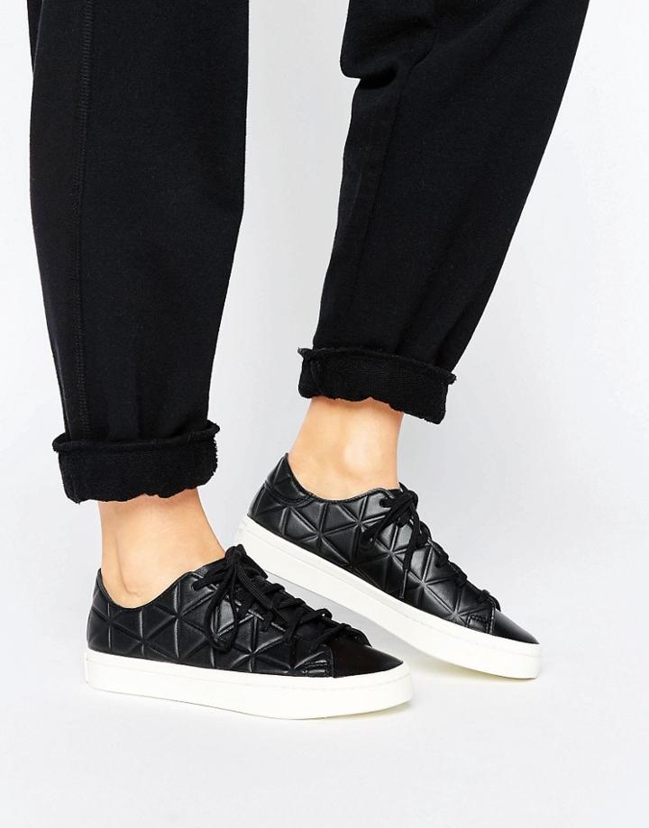 Adidas Court Vantage Polygone Leather Sneakers - Black