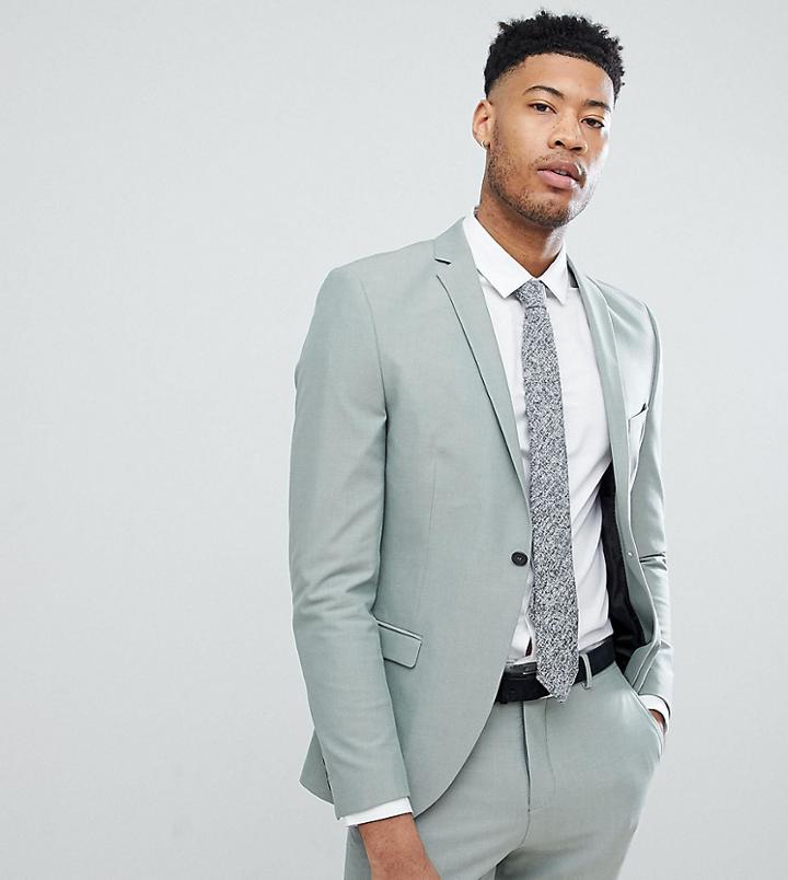 Selected Homme Tall Skinny Fit Suit Jacket In Green - Green