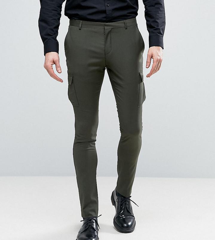 Heart & Dagger Super Skinny Smart Cargo Pants - Green