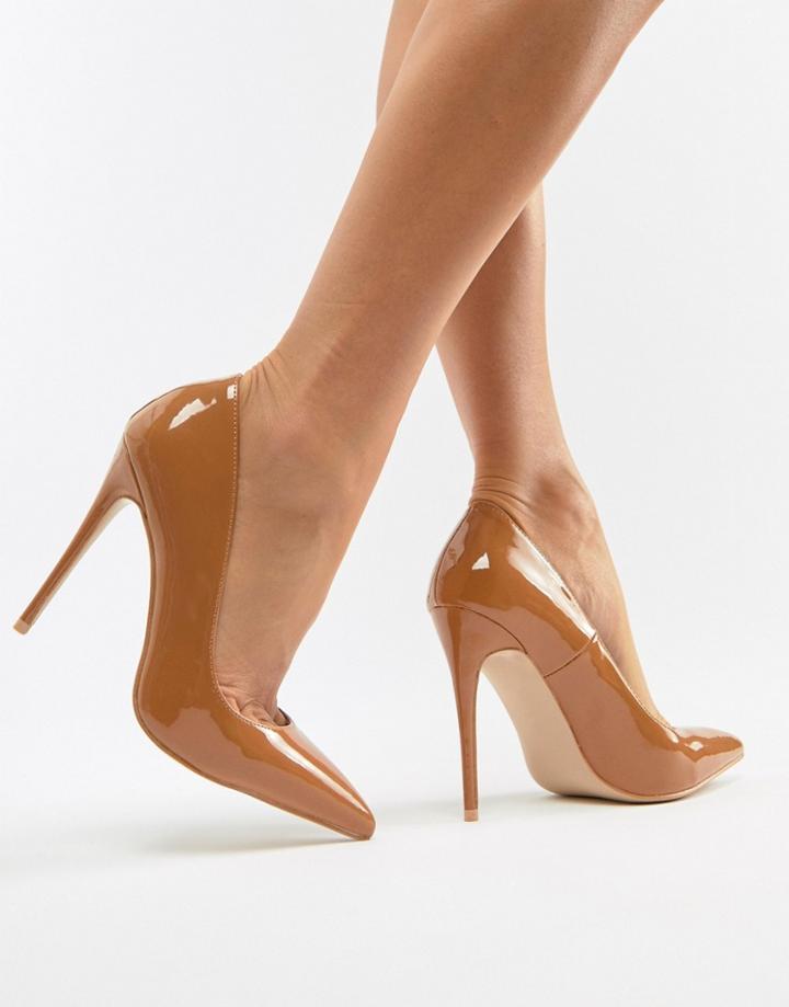 Simmi London Imani Cocoa Patent Pumps - Beige