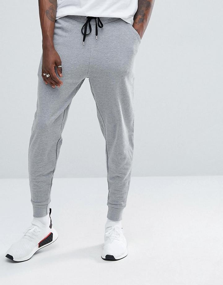 Asos Slim Joggers In Gray Marl - Gray