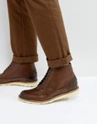 Original Penguin Creasy Brogue Boots In Tan - Tan