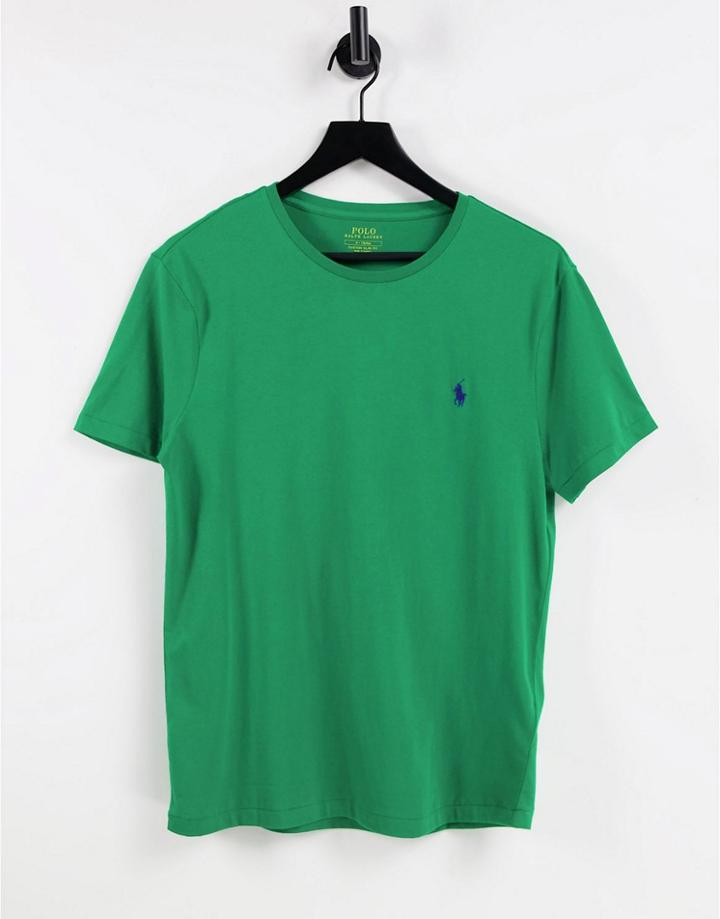 Polo Ralph Lauren Player Logo T-shirt In Billiard Green