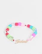 Asos Design Beaded Bracelet With J'adore Charm-multi