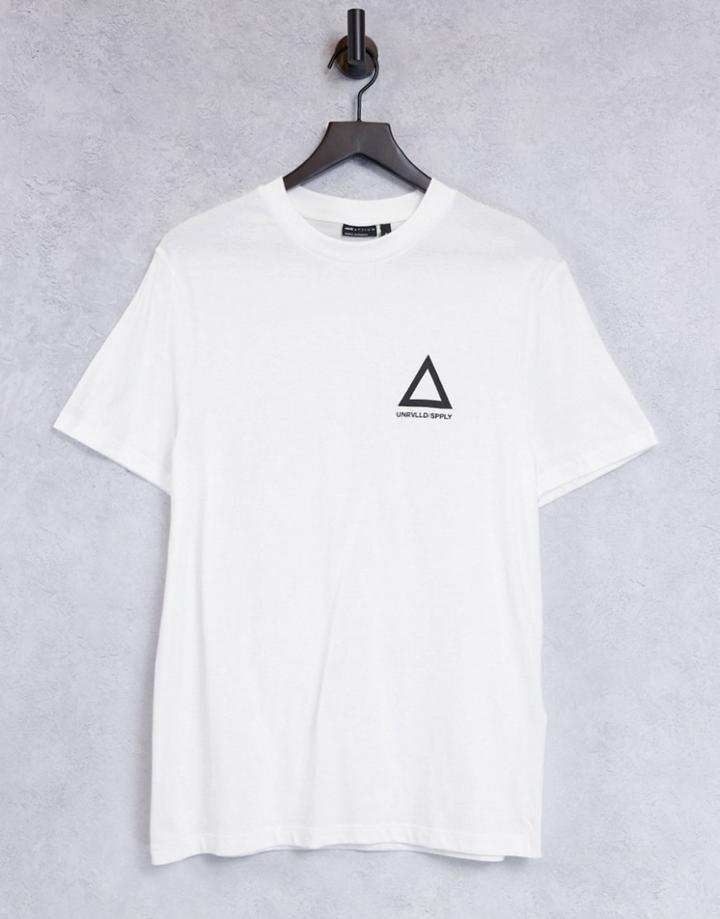 Asos Unrvlld Spply T-shirt With Logo Print In Black-white