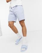 River Island Jersey Shorts In Light Blue-blues