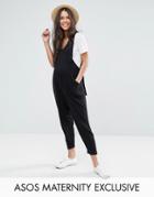 Asos Maternity Overall Jumpsuit With Strapping Detail - Black